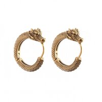 Dragon Earrings “Dreki” in Stainless Steel, Gold-Coloured