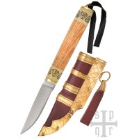 Small Birka Viking Knife, Carbon Steel, Wood and Bone...