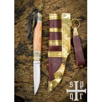 Small Birka Viking Knife, Carbon Steel, Wood and Bone Handle with Valknut Design