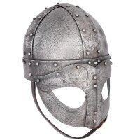 Wikinger-Brillenhelm mit Lederinlay, Antik-Finish, 1,6 mm...