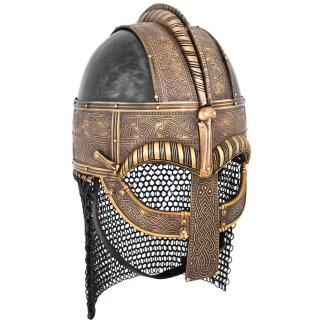 Valsgärde Viking Helmet “SIGVARD” – Elaborately Decorated Replica with Mail Aventail