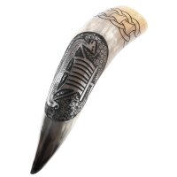 Wikinger-Trinkhorn „SKJOLD“ aus echtem Horn...