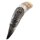 Wikinger-Trinkhorn „SKJOLD“ aus echtem Horn mit Wikingerschiff-Motiv