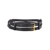 Double Leather Belt “EINAR” in Black Buffalo...