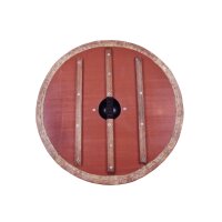Viking Round Shield “RAVNIR” in Wood – Hugin & Munin with Triskele and Rawhide Rim