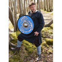 Viking Round Shield “FENRIR” in Wood – Hand-Painted Fenris Wolf and Runes