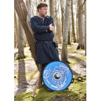 Viking Round Shield “FENRIR” in Wood – Hand-Painted Fenris Wolf and Runes