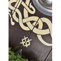 Anglo-Saxon Round Shield “WYRM” in Wood – with Serpent Motif and Futhorc Runes