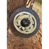 Viking Round Shield “ORMR” – Hand-Painted Beast Motif
