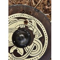 Viking Round Shield “ORMR” – Hand-Painted Beast Motif