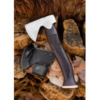 Viking Hand Axe “MJÖLNIR” – Decorated with Bone End Cap