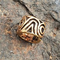 Bartperle mit keltischem Spiralmuster aus Bronze