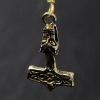 Thorshammer Ohrhänger "Mjølnir" mit Wolfs-köpfe aus Bronze