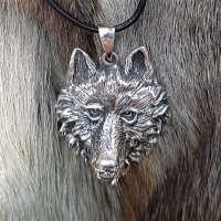 Wolfskopf Anhänger "Geri" aus Silber