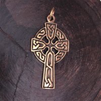Keltenkreuz Anh&auml;nger &quot;Comininus&quot; mit keltischen Knoten, aus Bronze