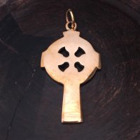 Keltenkreuz Anhänger "Comininus" mit keltischen Knoten, aus Bronze