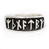 Wikinger Ring mit Runen "Futhark" aus 925...
