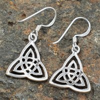 Keltische Dreiheits-Symbol Schmuck Ohrhänger aus 925er Sterling Silber