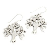 Weltenbaum Ohrhänger mit Äasten in Form keltischer Knoten aus 925er Sterling Silber