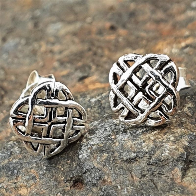 Ohrstecker Ohrringe Sterling Silber 925 mit Markasit Keltischer Knoten 