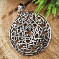 Keltischer Knoten Anh&auml;nger &quot;GAWAIN&quot; mit Pentagramm, aus Silber