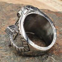 Thorshammer Ring mit keltischen Knoten aus Edelstahl