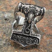 Thors Hammer Ring "ZERMALMER" aus Edelstahl