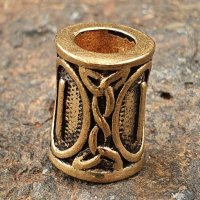 Futhark Bartperle Rune "ISA" aus Bronze