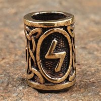 Futhark Bartperle Rune "SOWILO" aus Bronze