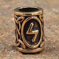 Futhark Bartperle Rune "SOWILO" aus Bronze