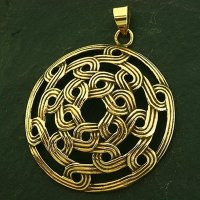 Runder keltischer Knoten Schmuck Anhänger "MYRDDIN" aus Bronze