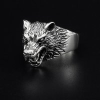 Wolf Ring &quot;Hati&quot; aus 925 Sterling Silber