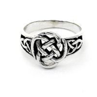 Ring aus 925 Sterling Silber mit keltischen Muster verziert 66 (21,0) / 11 US