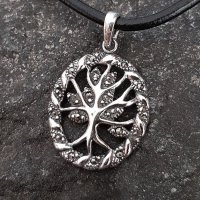 Lebensbaum mit Markasit Steine aus 925 Sterling Silber