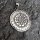 Schwarze Sonne Anhänger mit Futhark Runen aus 925er Sterling Silber
