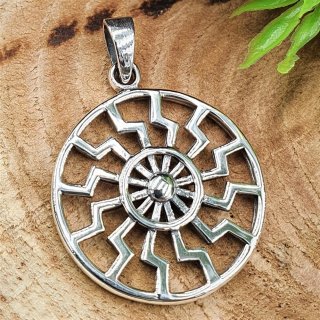 Sonnenrad Schmuck Amulett aus 925er Sterling Silber