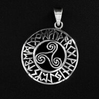 Triskele Anhänger mit Futhark Runen aus 925 Sterling...