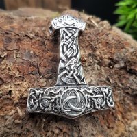 Massiver Thors Hammer Anhänger "KNUT" aus 925 Sterling Silber