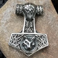 Thors Hammer - Odin und Wolf - aus 925 Sterling Silber
