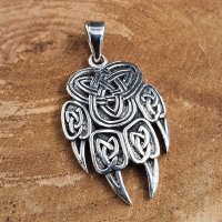 Wikinger Bärenkralle Anhänger verziert mit keltischen Knoten aus 925 Sterling Silber