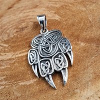 Wikinger Bärenkralle Anhänger verziert mit keltischen Knoten aus 925 Sterling Silber