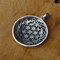 Blume des Lebens Schmuck Anh&auml;nger mit keltischem Knoten aus 925 Sterling Silber