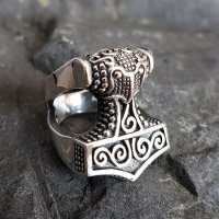 Mjölnir Thors Hammer Ring aus 925 Sterling Silber