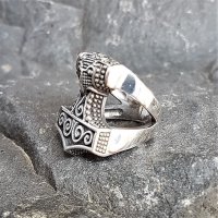 Mjölnir Thors Hammer Ring aus 925 Sterling Silber