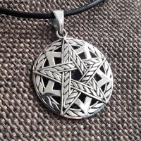 Pentagramm Schmuck Anhänger "Draconia" aus 925 Sterling Silber