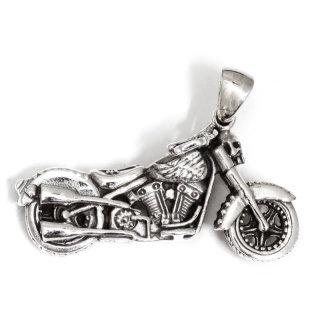 Neu Motorrad 925 Sterling Silber Chopper Silberanhänger Silver Moped