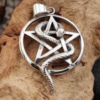 Schmuckanhänger Pentagramm mit Schlange aus 925...