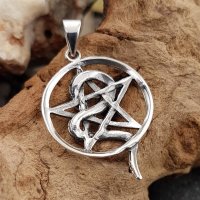 Schmuckanhänger Pentagramm mit Schlange aus 925 Sterling Silber
