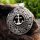 Anker umgeben von Runen im keltischen Knotenkreis aus 925 Sterling Silber