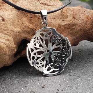 JewelryWe Halskette Für Herren – Edelstahl, Keltischer Knoten-Anhänger, 22 Zoll (56 Cm), Silberfarben